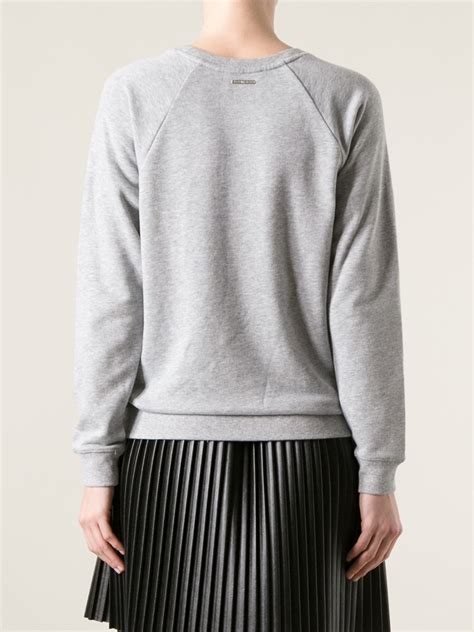 womens michael kors sweat-shirt|Michael Kors grey crewneck sweatshirt.